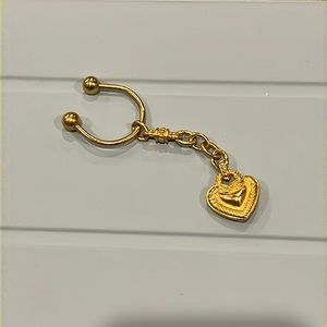 Judith Ripka Gold Tone Heart Keychain